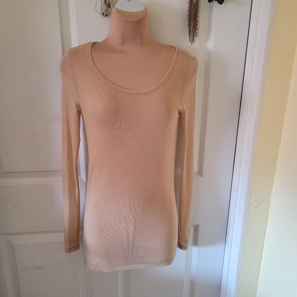 Mesh long sleeve top